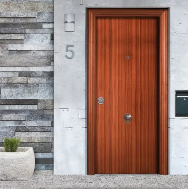 Puerta entrada mod. 111-lisa, sapelly barniz