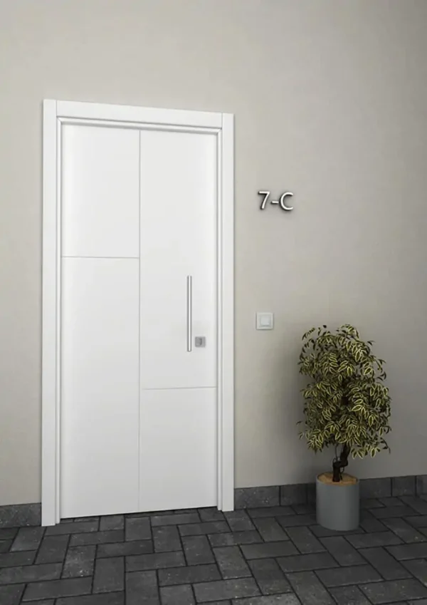 Puerta entrada mod. 1FL-2FHD, lacada blanco